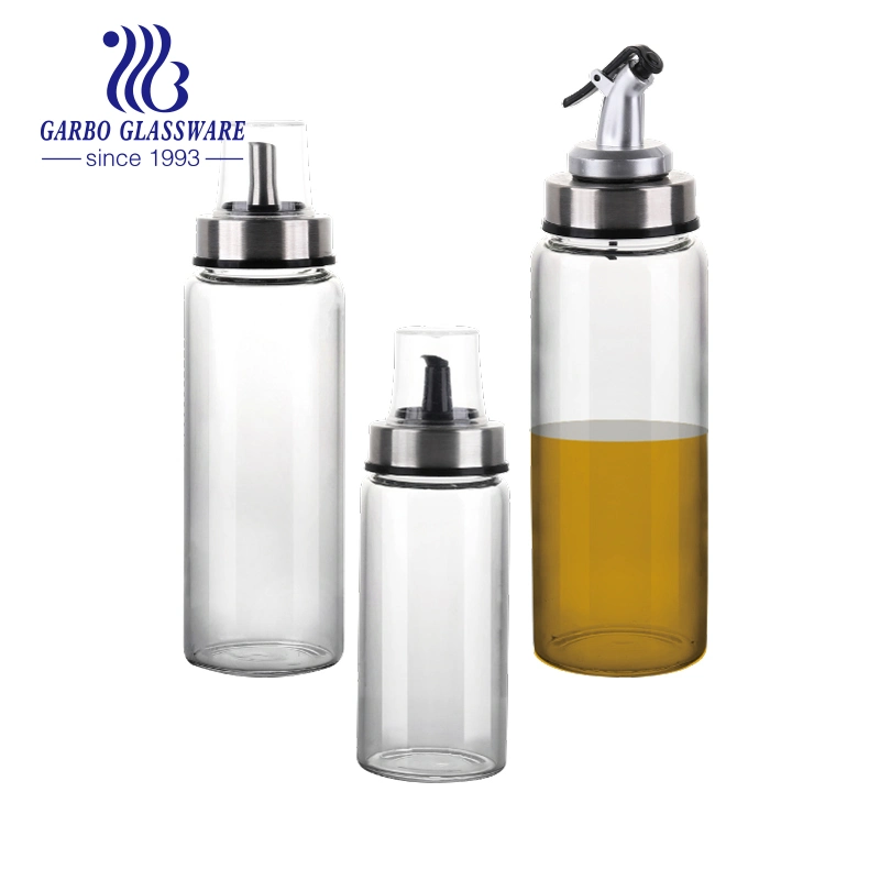 Wholesale Kitchen Borosilicate Glass Oil Bottle Cruet 500ml Oil Dispenser Glass Olive Oil Bottle