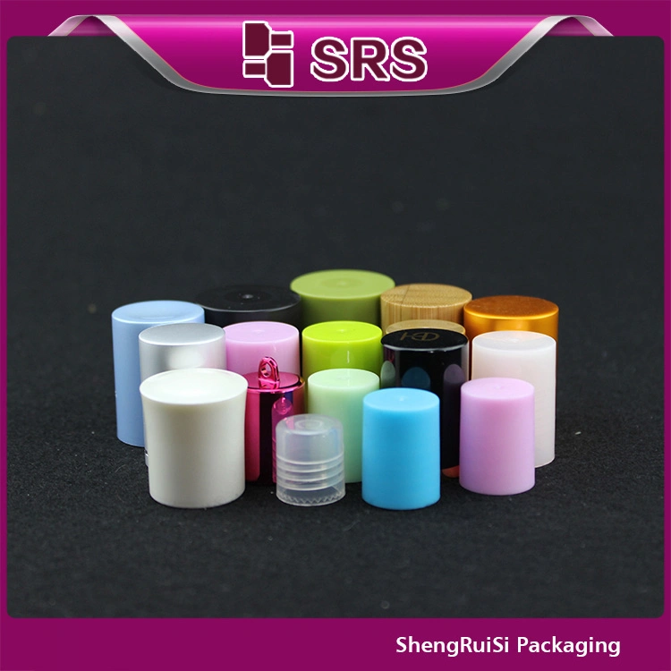 SRS 24/410 18/410 Customized Bamboo Wooden Wood Dropper Cap Diffuser Child Proof Twist Screw Cosmetic Plastic Flip Aluminum Metal Snap On Perfume Cap