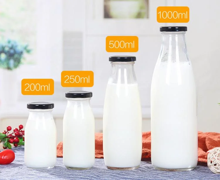 Empty Cold Pressing Fruit Juice Milk 250 Ml Beverage Glass Bottle